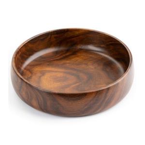 Bols en bois profonds décoratifs d'impression naturelle de forme ronde servant la soupe et le bol en bois de riz pour la vaisselle de vaisselle de cuisine - Product Image 4