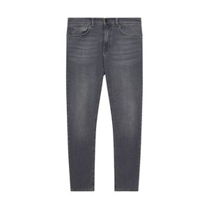 Jean Denim Gris Lavé Confortable Coupe Droite Taille Haute Pantalon Jeans Élégant en Coton Stretch Respirant pour Voyage en Plein Air - Product Image 3