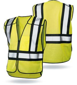 Vêtements de sécurité réfléchissants noirs haute visibilité, gilet de sécurité réfléchissant personnalisé avec poches, gilets de sécurité - Product Image 4