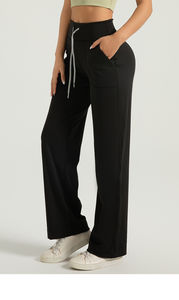 Pantalones Cargo de cintura alta personalizados para mujer, pantalones deportivos rectos holgados a la moda con función de secado rápido para ropa informal de verano - Product Image 6