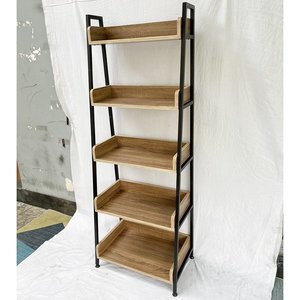 CASAN Modern 5-Tier Plywood Bookcase with Iron Frame KS68115 for Living Room Office & Bedroom Easy Standing Installation - Product Image 3
