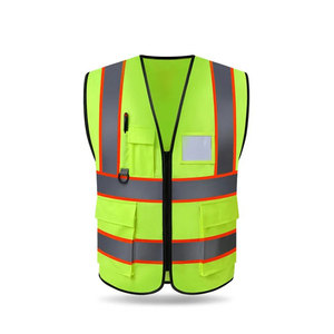Compre un chaleco de seguridad de alta visibilidad multibolsillo para trabajadores Chaleco DE SEGURIDAD amarillo con cinta reflectante plateada - Product Image 2
