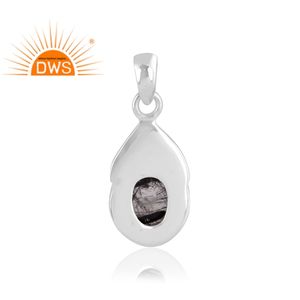 จี้อัญมณีสีดำธรรมชาติทำจากเงินแท้ออกซิไดซ์ออกแบบได้ตามต้องการ - Product Image 4