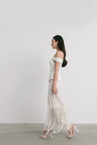 Best Price Long Pleated <b>Women's</b> <b>Skirts</b> Size <b>S</b> M L AIRPO <b>SKIRT</b> 73% Cupro 27% Polyester Custom Labels Tags WHITEANT Vietnam - Product Image 2