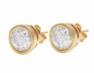 Conjunto de bisel Pendientes redondos de moissanita en plata 925 Joyería de diseño moderno Adecuado para oficina o estilo diario - Product Image 1