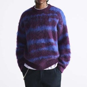 2024 Men's Premium Quality Mohair <b>Sweaters</b> Wholesale Price Breathable Knitwear Customized Color Front Crew Neck Design Winter - Product Image 1