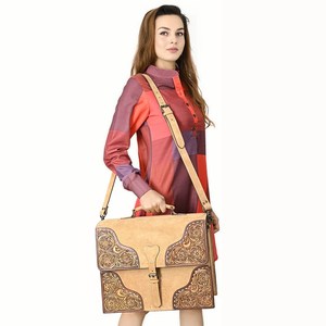 Best Seller Natural Suede <b>Leather</b> Bohemian Women's Tassel & Flowers Genuine <b>Leather</b> <b>Briefcase</b> Shoulder Bag High Quality - Product Image 4