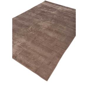 Azalea Beige <b>Brown</b> Hand Knotted <b>Wool</b> Bamboo Silk Rug Geometric Abstract Pattern for Home Hallway Rectangle Shape Aiwb-3061 10mm - Product Image 2