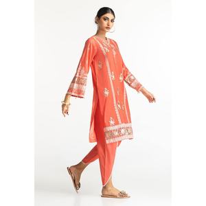 IUSTTS-170 Blusa de Gasa Bordada con Mangas Tres Cuartos y Shalwar Tulipán - Product Image 2