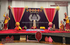 Décoration de scène de Sangeet colorée et fabuleuse, décoration de scène de Mehndi et de Sangeet d'intérieur, ensemble de scène de nuit de Mehndi coloré et vibrant, États-Unis - Product Image 2