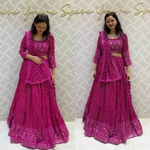 ชุดเดรสสำหรับเจ้าสาวชุดเดรสจำนวนมากจากอินเดียมารูนเลเฮ็งก้า choli ดีไซน์พิเศษสำหรับ2023 - Product Image 2