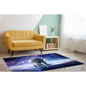 Alfombra Estampada con Diseño de Astronauta en el Espacio: Alfombra Decorativa para Sala de Estar, Alfombra de Chenilla - Product Image 4