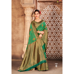 Tissage traditionnel et moderne de Style indien, sari de travail en soie douce avec Blouse - Product Image 1
