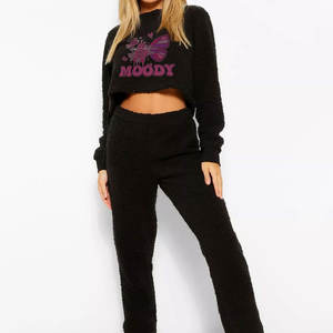 Marque privée à la mode entraînement 100% coton haut court vêtements vêtements de fitness pour femmes ensemble de sport femmes ensembles de yoga pour les filles - Product Image 5