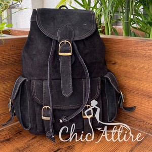 Large Capacity Suede Leather Backpacks <b>for</b> <b>Men</b> & Women School <b>Bags</b> Vintage Drawstring Daypack High Quality Laptop Backpack <b>Bags</b> - Product Image 1