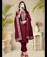 Salwar Kameez pakistanais Sonia pour femmes, robes prêtes à porter, ensembles pour filles, enfants et femmes, style vintage, longueur ras du sol, en lin crêpe, coupe trapèze, naturel