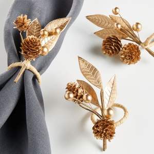 ห่วงรัดผ้าเช็ดปากโลหะเคลือบผิวแบบโบราณสำหรับตกแต่งอาหารสไตล์มรดกเหมาะสำหรับตกแต่งบ้านสไตล์ราชวงศ์โบราณ - Product Image 2