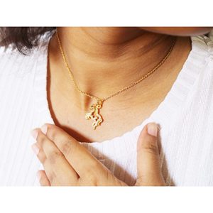 14k Solid Yellow Gold Diamond Horse Pendant Necklace Elegant Gift for Her - Product Image 5