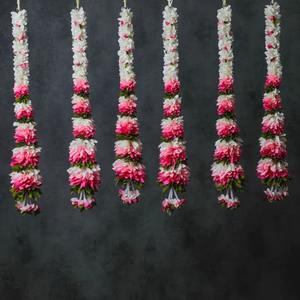 Guirlande de fleurs en tissu multicolore, chaîne florale artificielle pour Songkran, Navratri, fête prénuptiale, décoration de mariage - Product Image 1