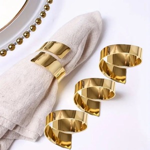 Anillo de Servilleta de Latón Indio, Precio de Fábrica al por Mayor, Porta Servilletas de Metal, Decoración de Mesa, Artículos para Fiestas, Bodas y Eventos - Product Image 6