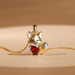Ensemble de bijoux fins en argent sterling Jeulia Hug Me Baby Fox Heart Cut - Product Image 5