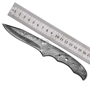 Couteau de poche Bushcraft en acier damas fait à la main en vente en gros DD-BB-1532 192 couches goutte de pluie échelle torsadée conception application en cuir - Product Image 6