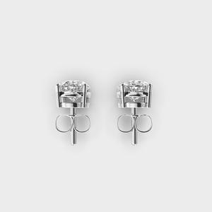 Pendientes de Diamante Cultivado en Laboratorio con Corte Ovalado y Engaste de Bisel para Mujer, Certificados por IGI, Plata de Ley 925 Sólida - Regalo para Aniversario o Fiesta - Product Image 4