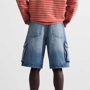 Short cargo en jean Streetwear d'été pour hommes, mode personnalisée, poches amples, taille moyenne, respirant, Streetwear solide avec logo personnalisé - Product Image 2