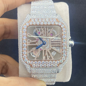แบรนด์ชั้นนําที่กําหนดเองอย่างเต็มที่ Iced Out เพชร Moissanite นาฬิกาสําหรับผู้ชาย Hip Hop เพชรเครื่องประดับนาฬิกาของขวัญ - Product Image 4