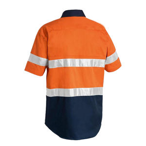 Camisas de Trabajo para Hombre 100% Algodón con Malla en las Axilas, Camisa de Seguridad Reflectante de Manga Corta - Product Image 5