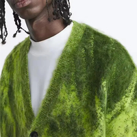 Pull Homme en Jacquard Mohair Tricoté Personnalisé, Logo OEM & ODM, Pull Tricoté Sur Mesure pour Homme