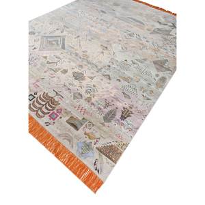 พรมไหมพรมและไหมไผ่ถักมือ แมนชาฮ่า สีเทา-ดำ รูปทรงสี่เหลี่ยมผืนผ้า ขนาด 9x12 ฟุต ลายปะติดปะต่อ สำหรับบ้าน ห้องนั่งเล่น ทางเดิน-Les-2282 - Product Image 1