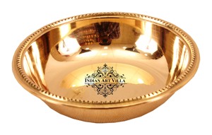 IndianArtVilla Bol en laiton pur pané-Vaisselle de 100 ml pour le stockage et le service pour un usage quotidien - Product Image 2