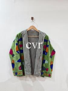 Manteau d'extérieur en velours Suzani fait main, éco-responsable, brodé, style bohème, pour femme, idéal pour les fêtes, manteau de luxe - Product Image 5