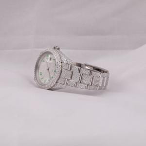 Luxury Stainless Steel Fully Iced Out Mossanite Round Diamond Round Dial Hip Hop Style Iced <b>Watch</b> For Men <b>Women</b> India - Product Image 5