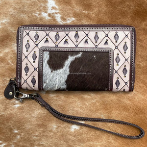Cartera de cuero de vaca hecha a mano Vintage de nuevo diseñador, cartera de mano y funda de teléfono, monederos de pulsera de cuero genuino multiusos - Product Image 2