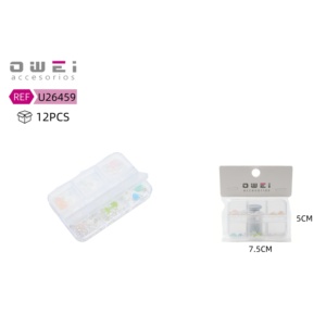 Autocollants pour ongles réfléchissants et perles, couleurs mélangées, décalcomanies en boîte - Product Image 1