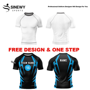 Rash Guard manga corta UV protección solar Chaleco de natación compresión Fit ropa deportiva OEM gimnasio camisa para hombres y mujeres - Product Image 5