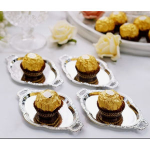 Proveedores indios de bandeja para servir chocolate de forma ovalada de diseño elegante con asa bandeja de chocolate de comida de alta calidad al mejor precio - Product Image 3