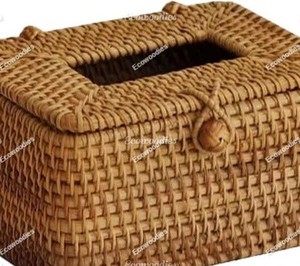 New Arrival Bamboo Rattan Tissue Box Holder Eco-Friendly Classic Hand Woven Multifunctional Aesthetic <b>Car</b> Home Restaurant Decor - Product Image 4
