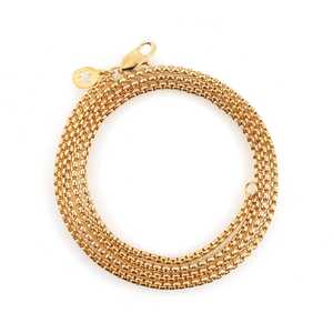 สร้อยคอทอง 14K ชุบทอง ขนาด 2 มม. ลายกล่อง ลายเชือก ลายงู ลายฟิกาโร รูปทรงเรขาคณิต ประดับเพชร ของขวัญเครื่องประดับ ทำจากสแตนเลสและทองเหลือง - Product Image 1