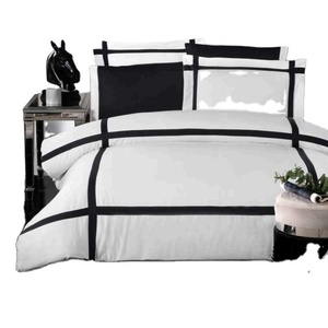Parure de lit de luxe 6 pièces King Size 100% Coton, Housse de couette XL, Drap-housse, Taies d'oreiller Oxford rayées, Tissé 400TC pour la maison - Product Image 1