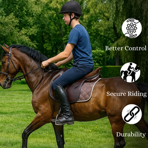 Silla de Montar Inglesa de Cuero de Alta Calidad / Uso Multiusos / Diseño Ligero, Duradero y Cómodo para un Rendimiento Óptimo 2026 - Product Image 3