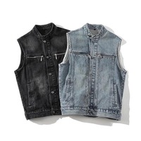 Oem Premium 2025 Nouveau Gilet en jean slim rétro de haute qualité pour hommes Gilet en jean sans manches Gilet en jean décontracté