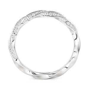 Jeulia Rhodium Rose Gold Plated <b>Wave</b> Pattern Eternity Wedding Band for Women - Product Image 3