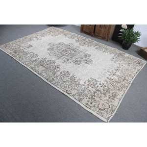 Tapis vintage 5,7 x 8,8 pieds, tapis, tapis marocain blanc en laine - Product Image 4