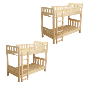 Litera minimalista moderna para niños, cama de madera de teca maciza, litera para dormitorio infantil con escalera de alta calidad - Product Image 6