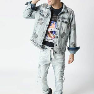 Veste en jean légère d'hiver et d'automne pour hommes Taille régulière Veste en jean vintage tendance western pour hommes - Product Image 4