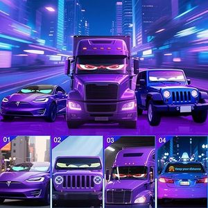 Pantalla LED para Parabrisas de Coche Devil's Eye 1664, 5V, Reemplazo, Nueva Luz Indicadora DIY, Control Remoto por Aplicación, Ojos Animados para Camiones - Product Image 6