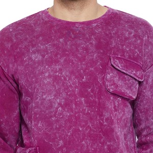<b>Men's</b> <b>Tie</b> Dye Fleece Pullover Sweatshirt Crew Neck Regular Fit Pocket Design Casual Autumn Wear Wholesale rate - Product Image 4
